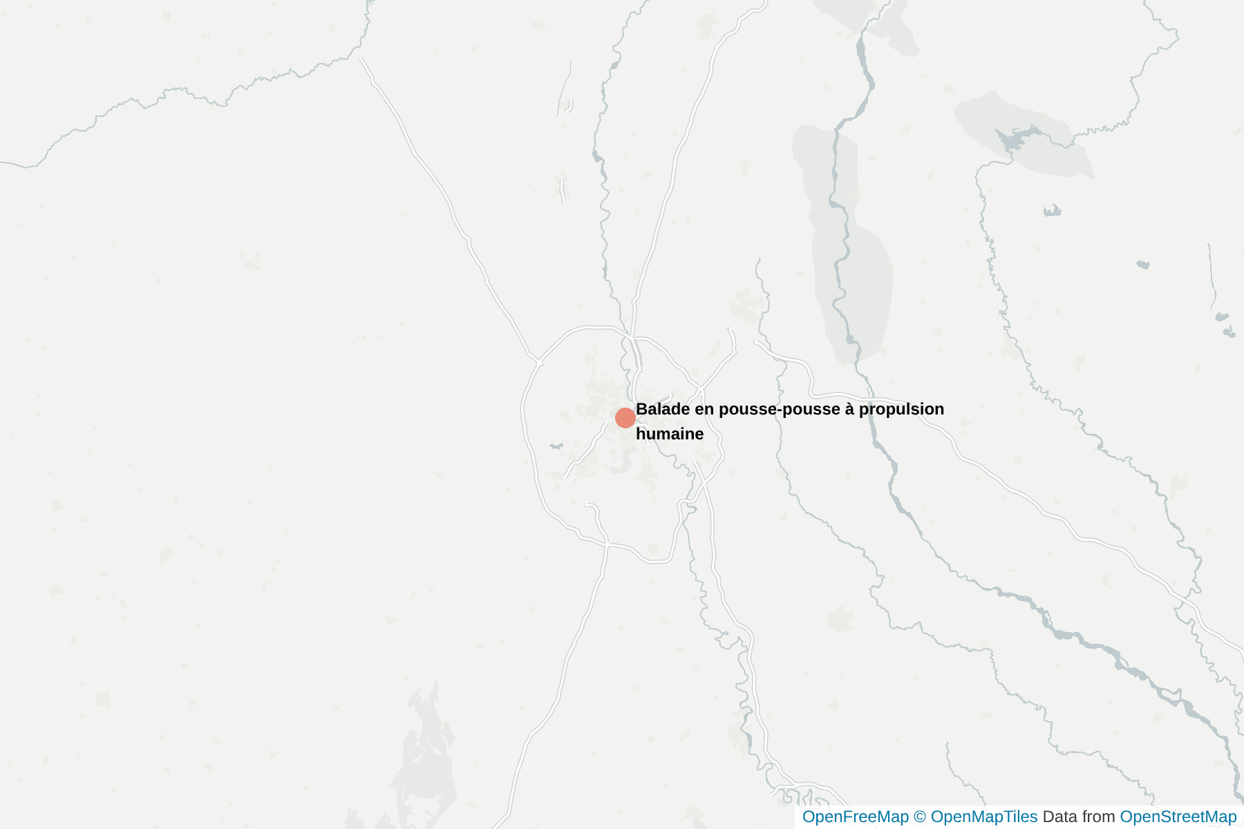 Carte de Balade en pousse-pousse à propulsion humaine