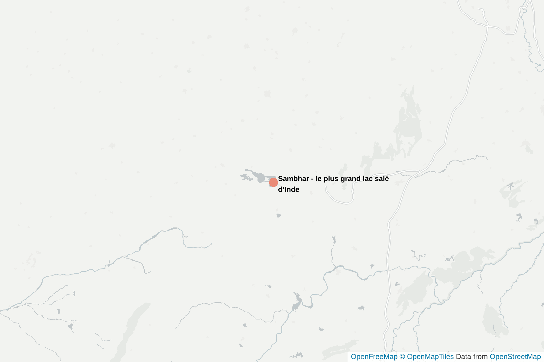 Carte de Sambhar - le plus grand lac salé d’Inde